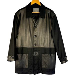 Johnston/Murphy Men’s Leather and 100% Wool Coat Medium